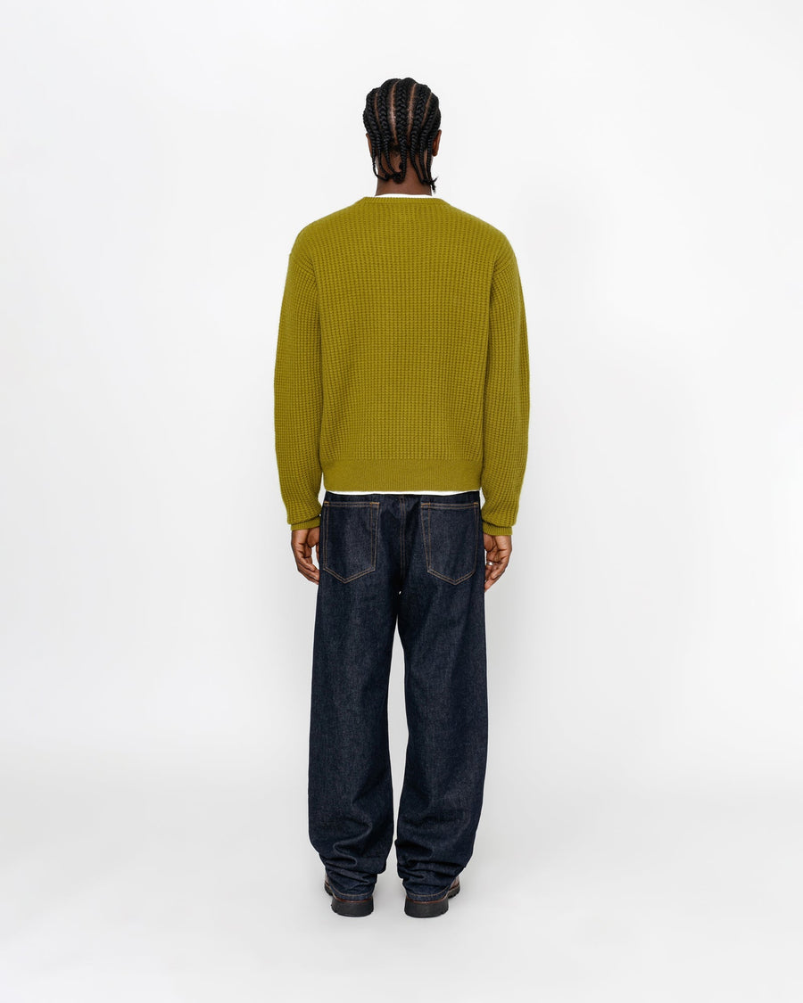 WAFFLE KNIT CASHMERE CREW