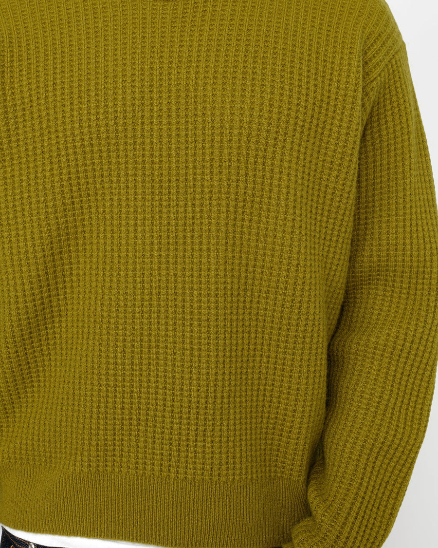 WAFFLE KNIT CASHMERE CREW