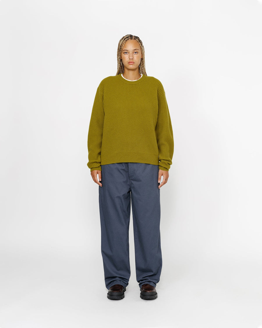 WAFFLE KNIT CASHMERE CREW