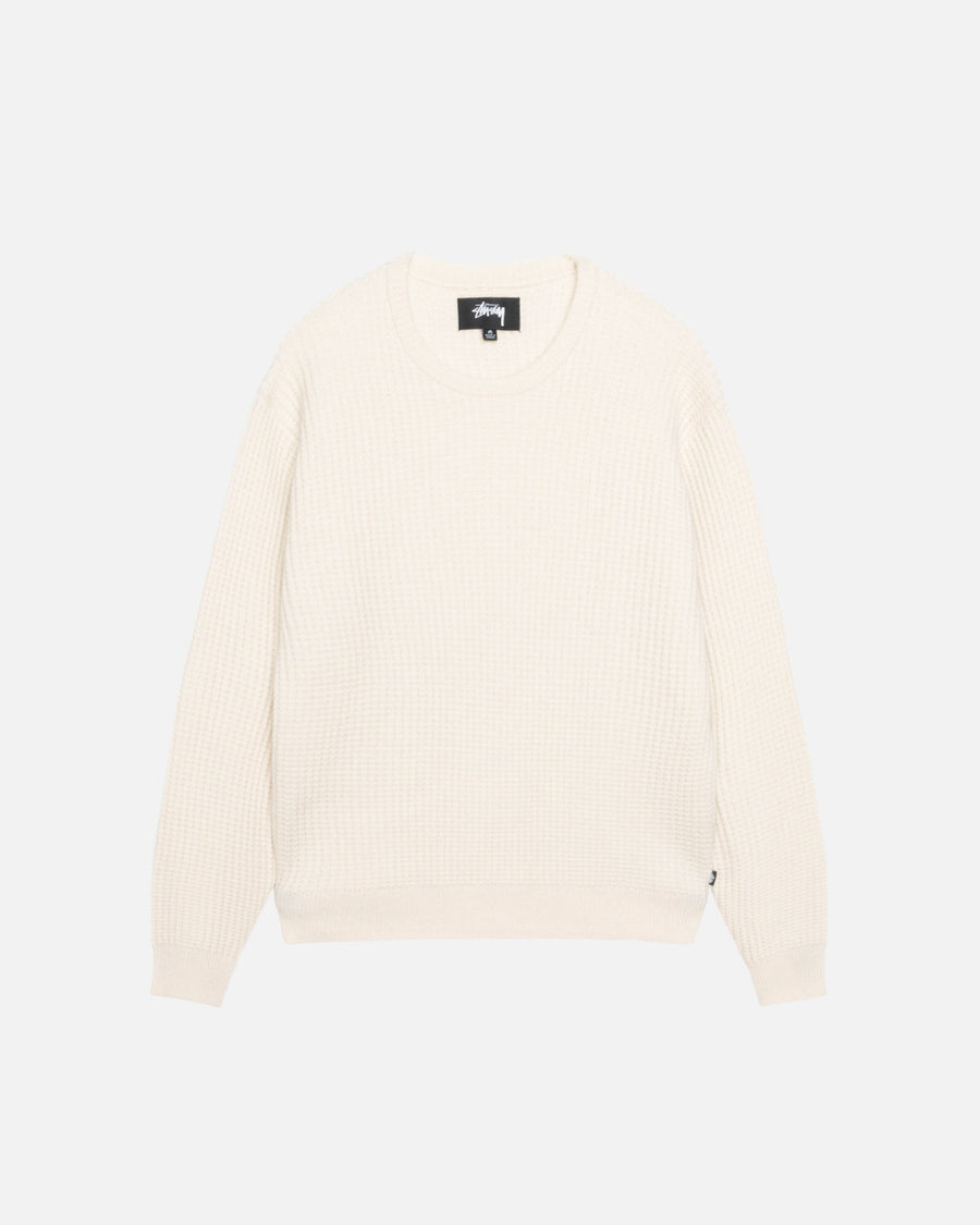 WAFFLE KNIT CASHMERE CREW
