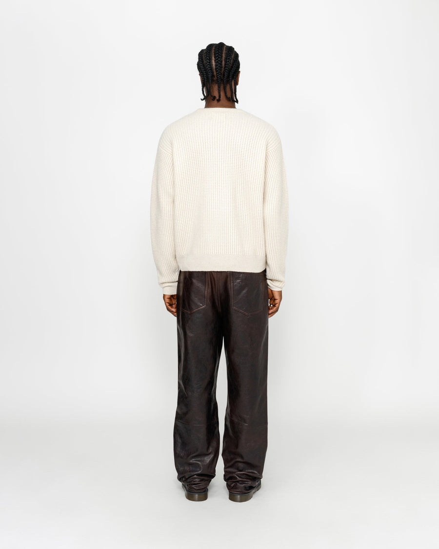 WAFFLE KNIT CASHMERE CREW