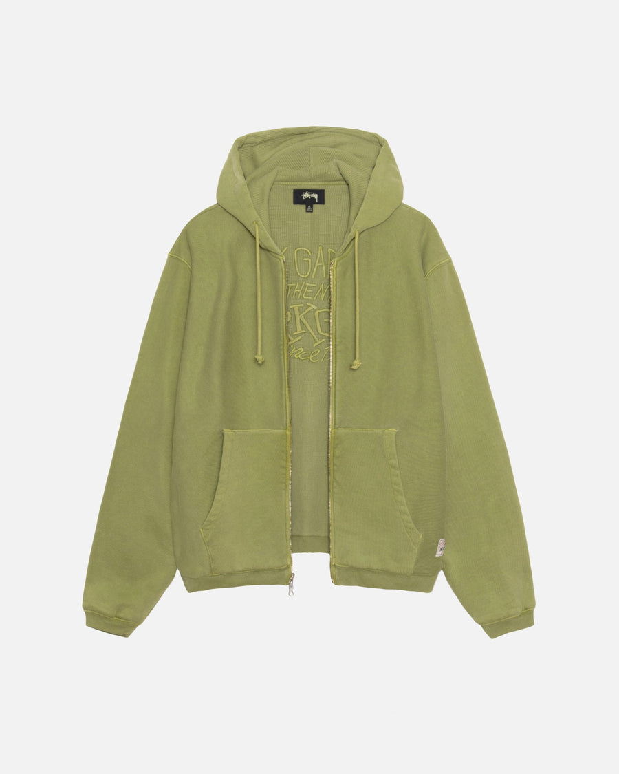 WAFFLE LINED ZIP HOODIE