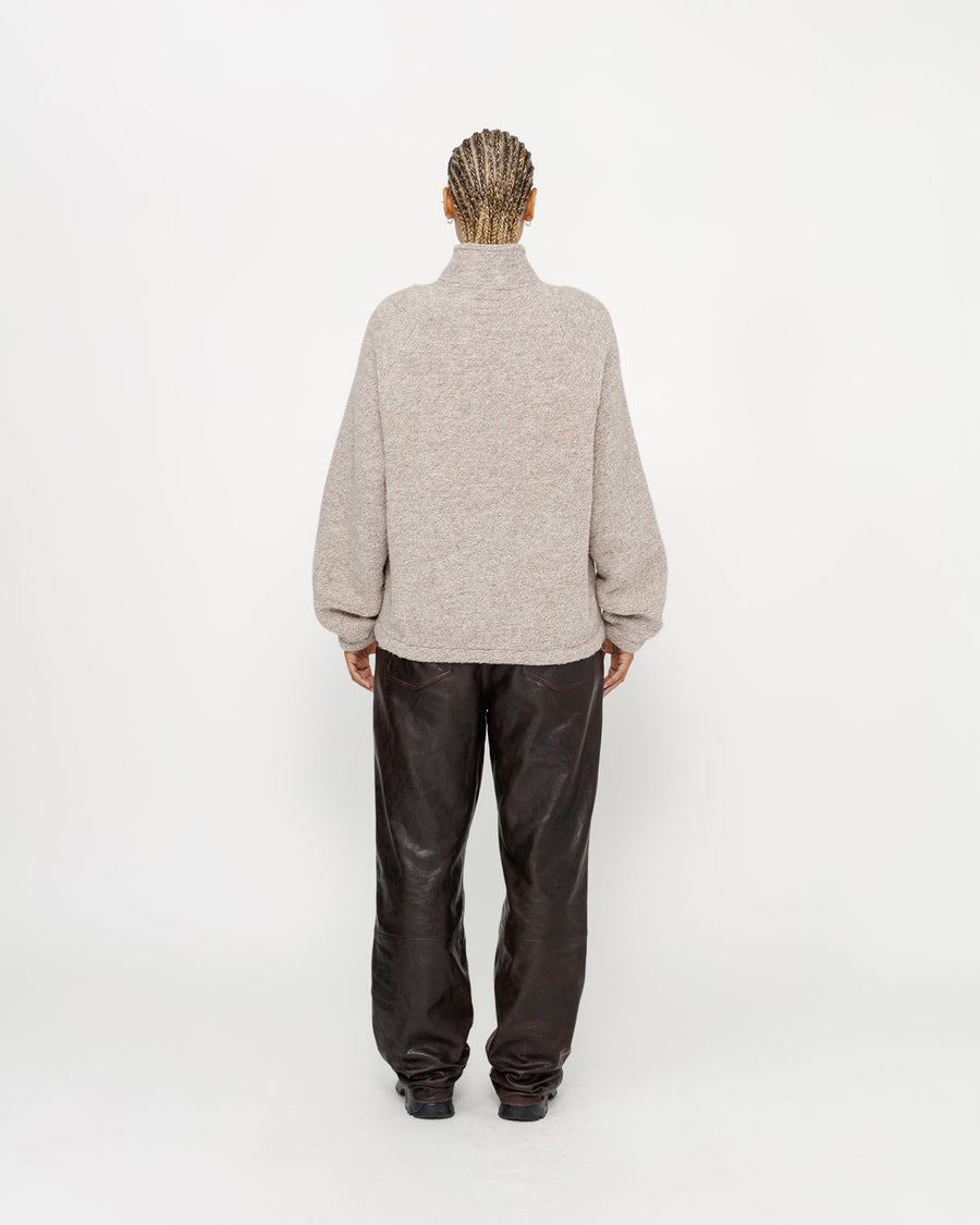 WOOL BLEND SHERPA MOCK NECK