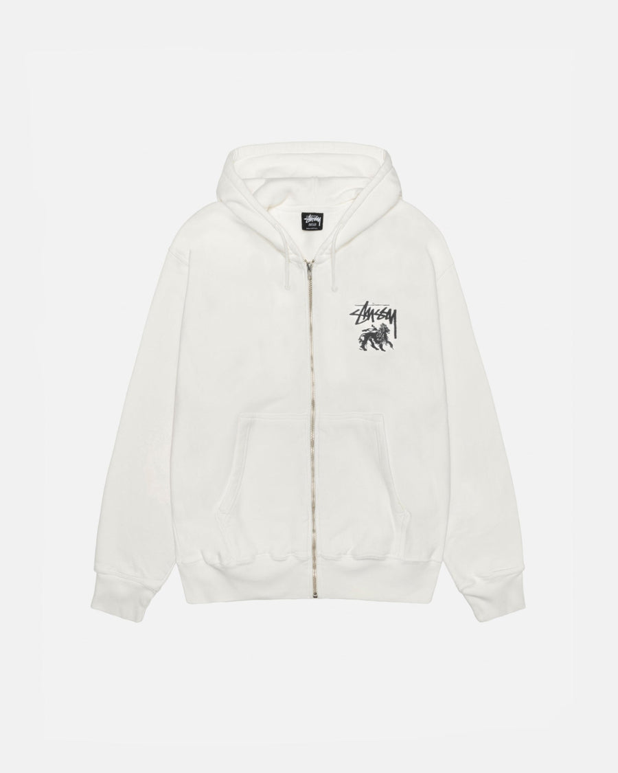 RASTA LION ZIP HOODIE PIGMENT DYED